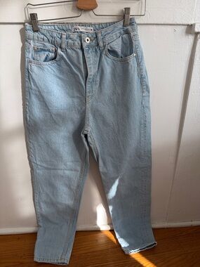 ZARA Light Blue High-Rise Mom Jeans